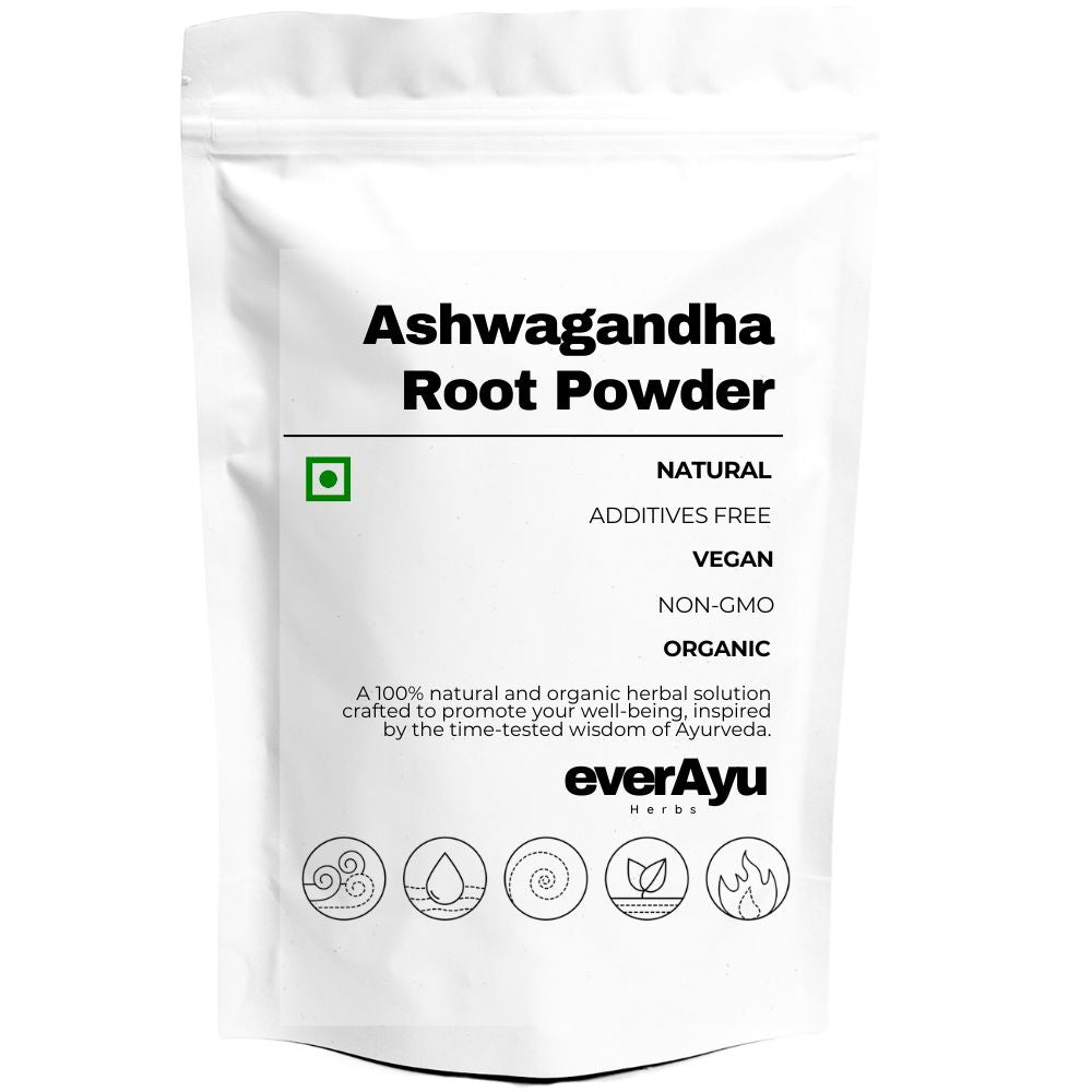 Ashwagandha Root Powder (Withania somnifera) – pure Ayurvedic adaptogen traditionally used to support energy, vitality, and natural stress balance.