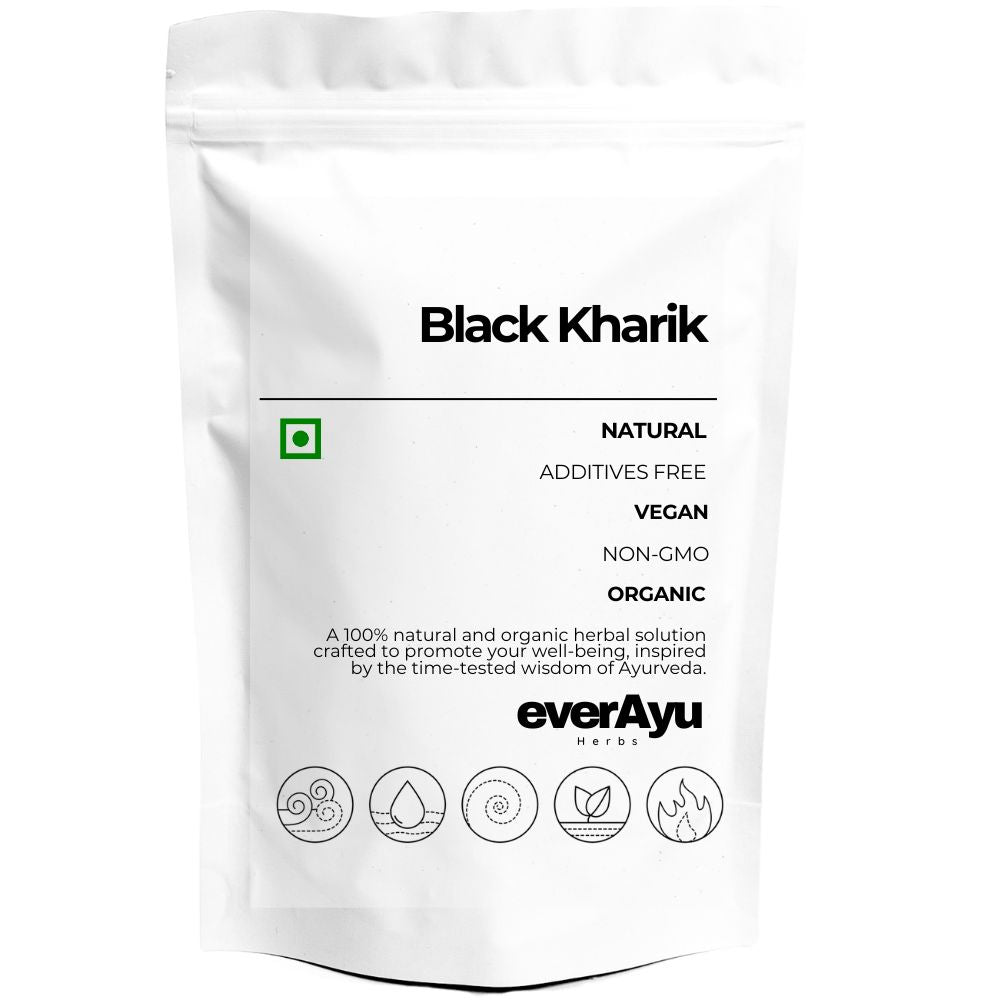 Black Kharik (Sukha Khajur / Dried Dates) – 100 % natural, sun-dried Ayurvedic dry fruit known for nourishment, vitality, and traditional health support.