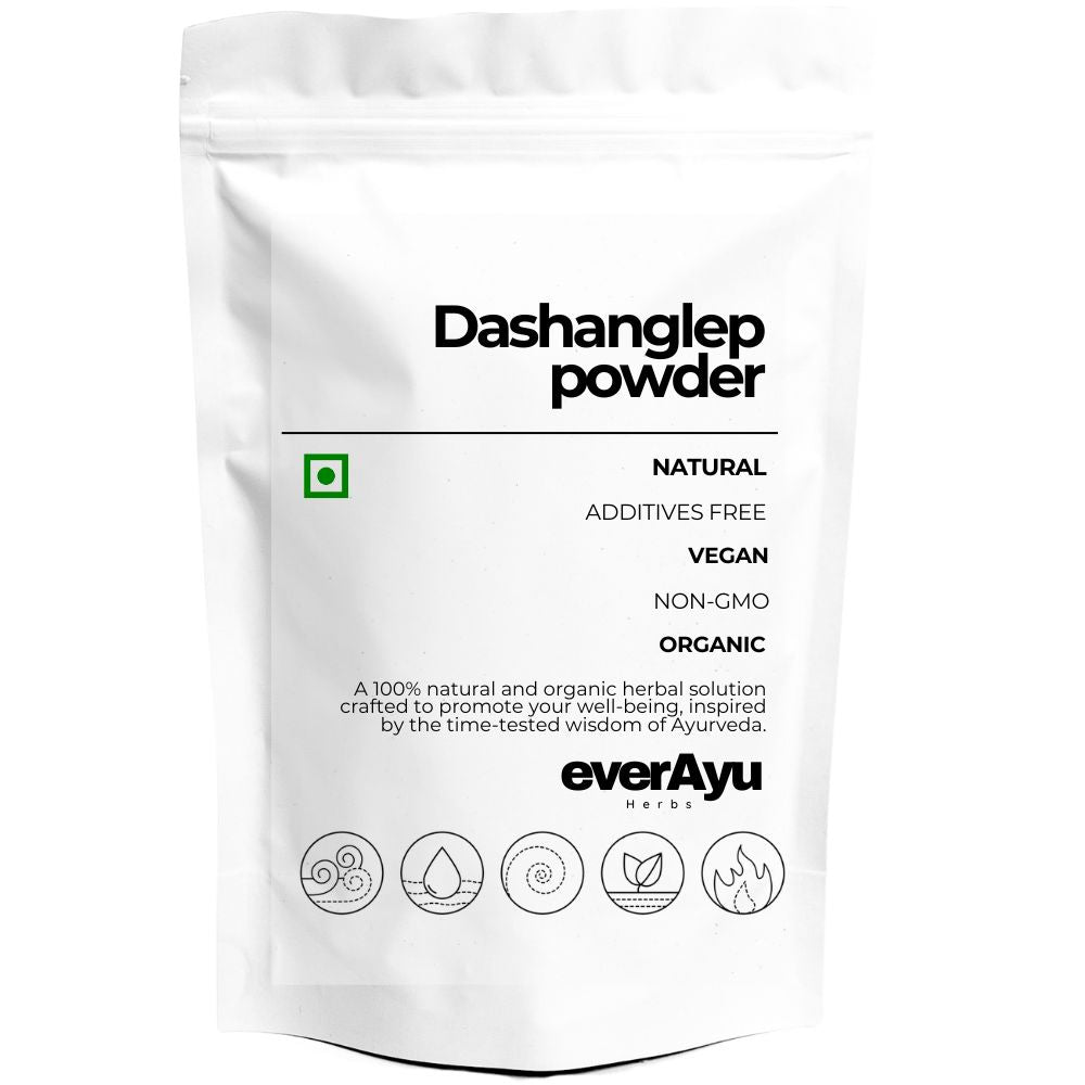 “Dashanglep Churna (Dashang Lepa) – a 100% natural Ayurvedic herbal blend of ten herbs traditionally used for skin health and dosha balance.”