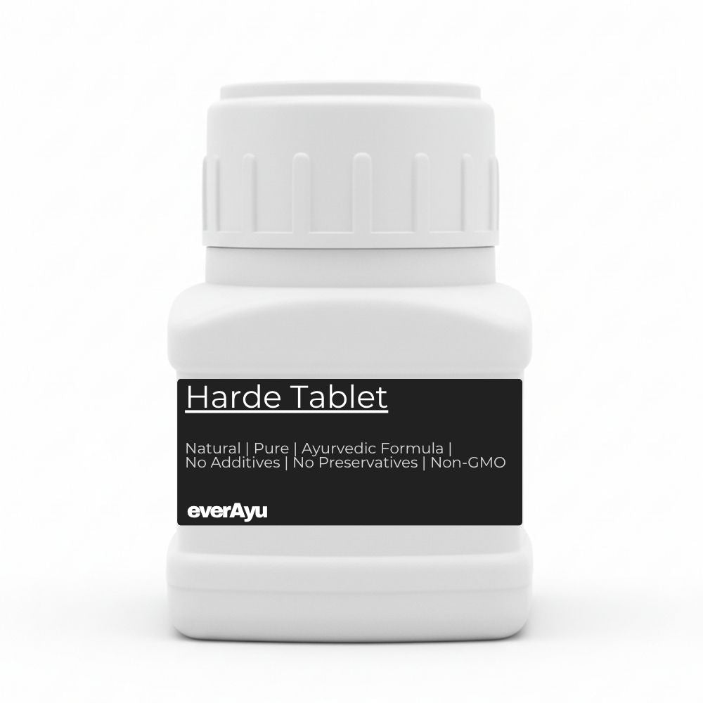 Harde Tablet, Haritaki Tablet, हरड़ घनवटी, Harad Tablet, Terminalia Chebula, Kadukkai Tablet, Myrobalan, Ayurvedic Digestive Support, Haritaki Ghanvati, Harde Ayurveda