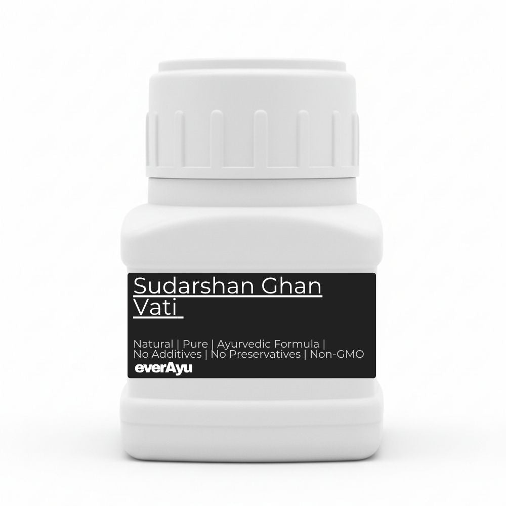 Sudarshan Ghan Vati, सुदर्शन घन वटी, Sudarshan Vati, Sudarshan Ghanvati, Ayurvedic immunity tonic, herbal detox tablet, classical Sudarshan Churna