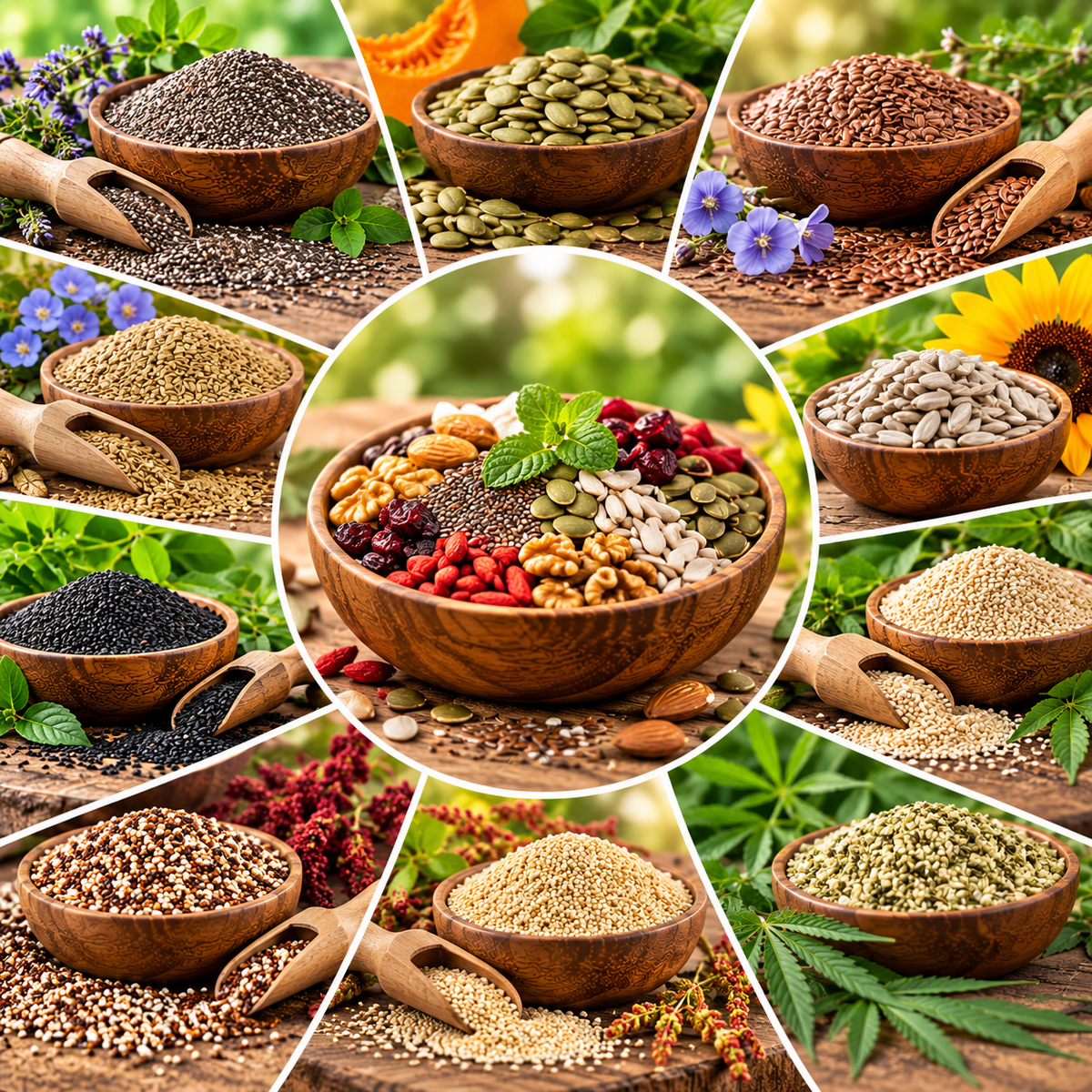 Edible Seeds & Superfoods | Chia, Flax, Pumpkin, Sunflower & More everAyu