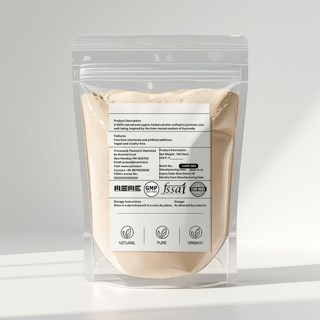 Kapasmool Powder | Levant Cotton Root Powder | 100% Natural Herbal Supplement for Women’s Wellness Nutrixia