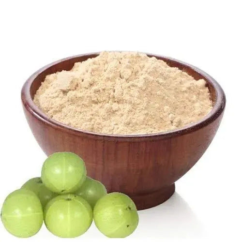 Amla Powder (Emblica officinalis) – Pure Indian Gooseberry fruit powder traditionally used in Ayurveda for natural rejuvenation and hair care.