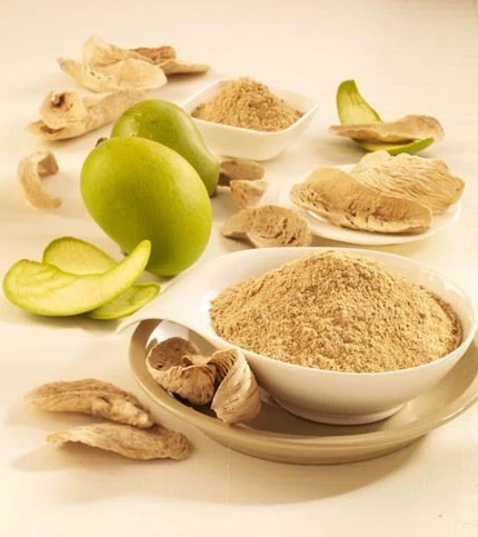 Amchur Powder (Dry Mango Powder) in a bowl – natural Indian tangy spice