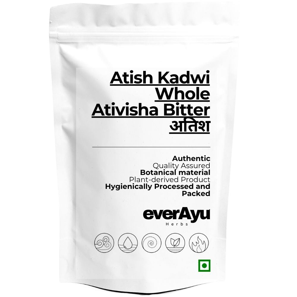 Atish Kadwi Whole | Ativisha Bitter | Atiwisha | Ateesh | Aconitum heterophyllum Root | Whole everAyu