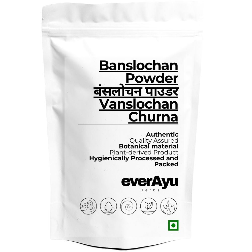 Banslochan Powder | Tabasheer Powder | Vanslochan Churna | Bambusa vulgaris Powder | Bamboo Camphor Powder everAyu