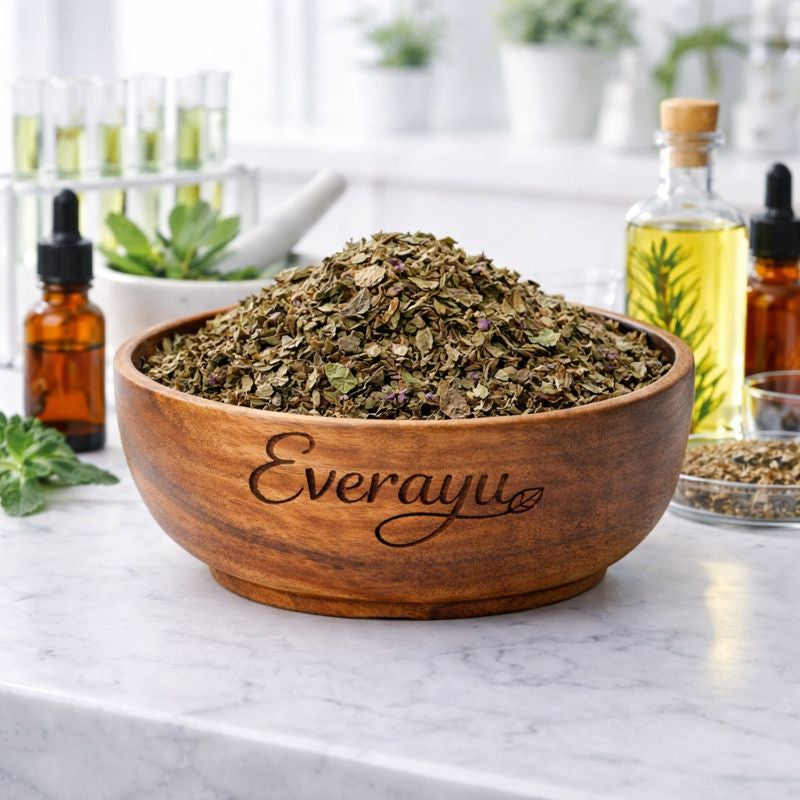 Basil Leaves Whole | Tulsi Patta | तुलसी पत्ता | Holy Basil Leaves | Ocimum sanctum | Whole Dried Leaves everAyu