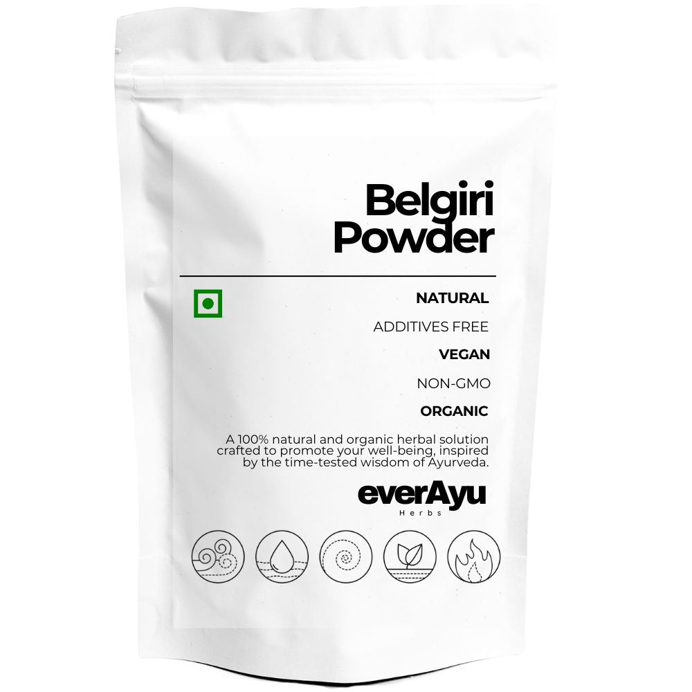 Belgiri Powder (Aegle Marmelos), also known as Bel Bael Giri Churna, is an Ayurvedic fruit powder valued for digestion, cooling, and overall wellness..