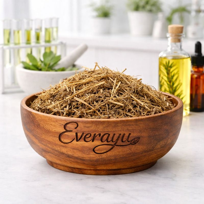 Everayu herbal product packaging made with carefully sourced herbs, clean labeling and natural ingredient presentation