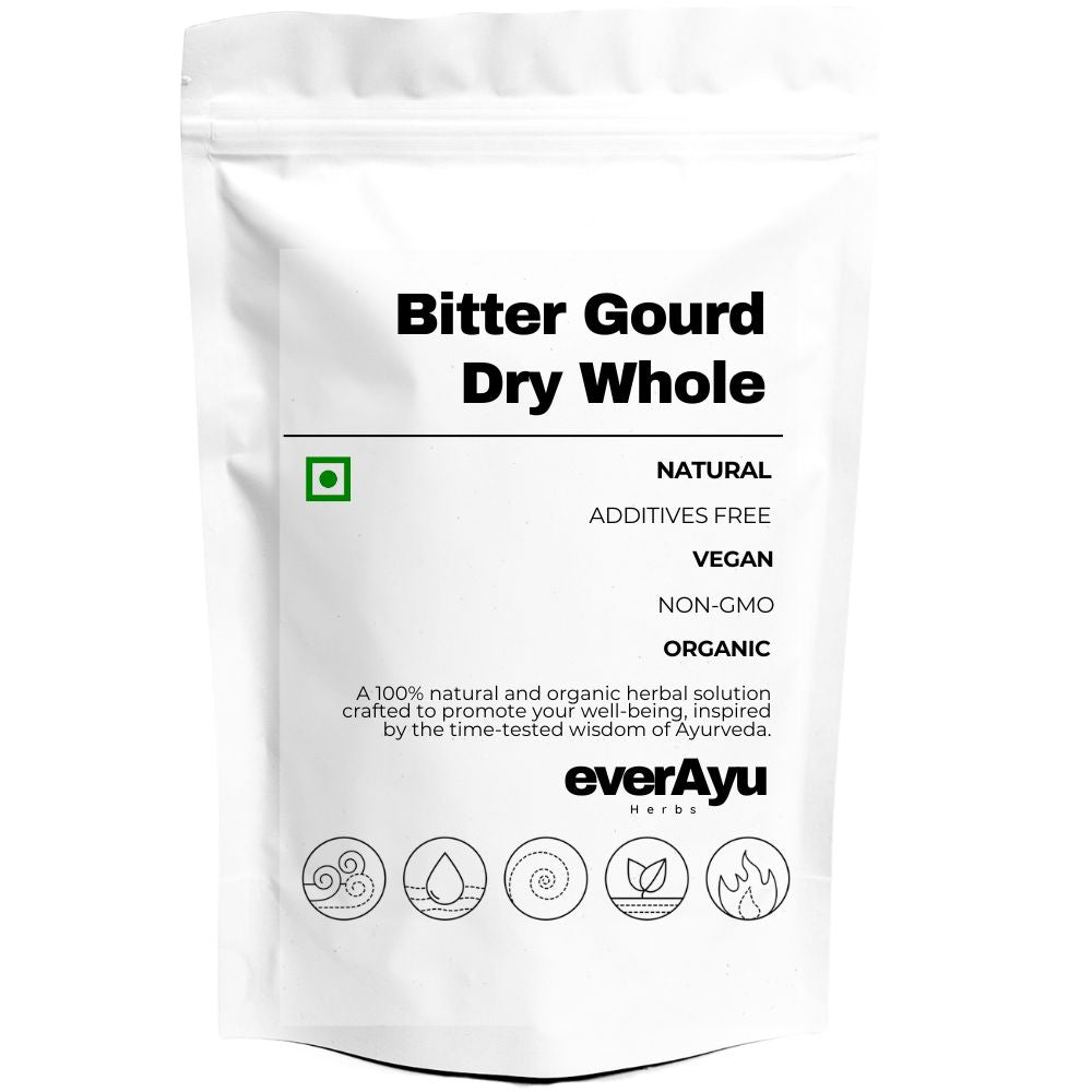 Bitter Gourd Dry Whole (Karela / Momordica charantia) – 100% natural, sun-dried Ayurvedic herb used in teas, decoctions, and traditional wellness blends.