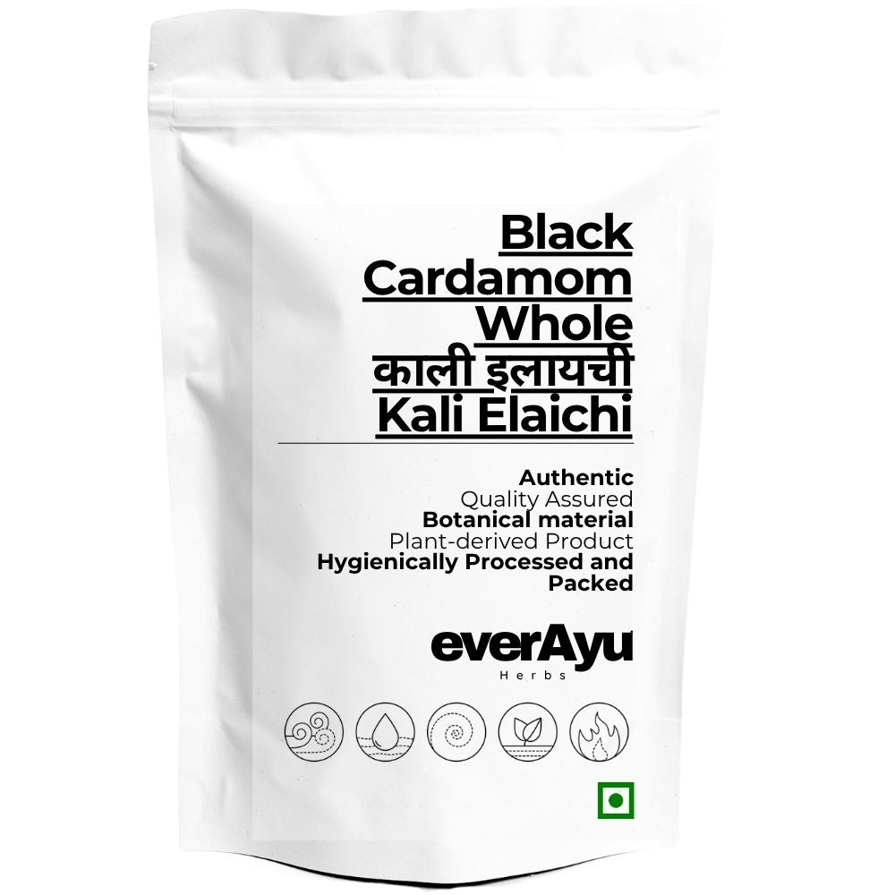 Black Cardamom Whole | काली इलायची | Kali Elaichi | Amomum subulatum Roxb | Large Cardamom | Whole Spice Pods everAyu