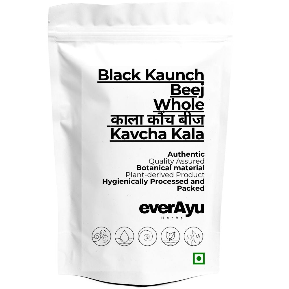 Black Kaunch Beej Whole | काला कौंच बीज | Kavcha Kala | Kaunch Kala | Mucuna pruriens | Cowhage Seed | Whole Seeds everAyu