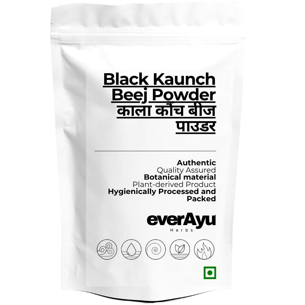 Black Kaunch Beej Powder | काला कौंच बीज पाउडर | Kavcha Kala Powder | Kaunch Kala Powder | Mucuna pruriens Seed Powder | Fine Ground Seed Powder everAyu
