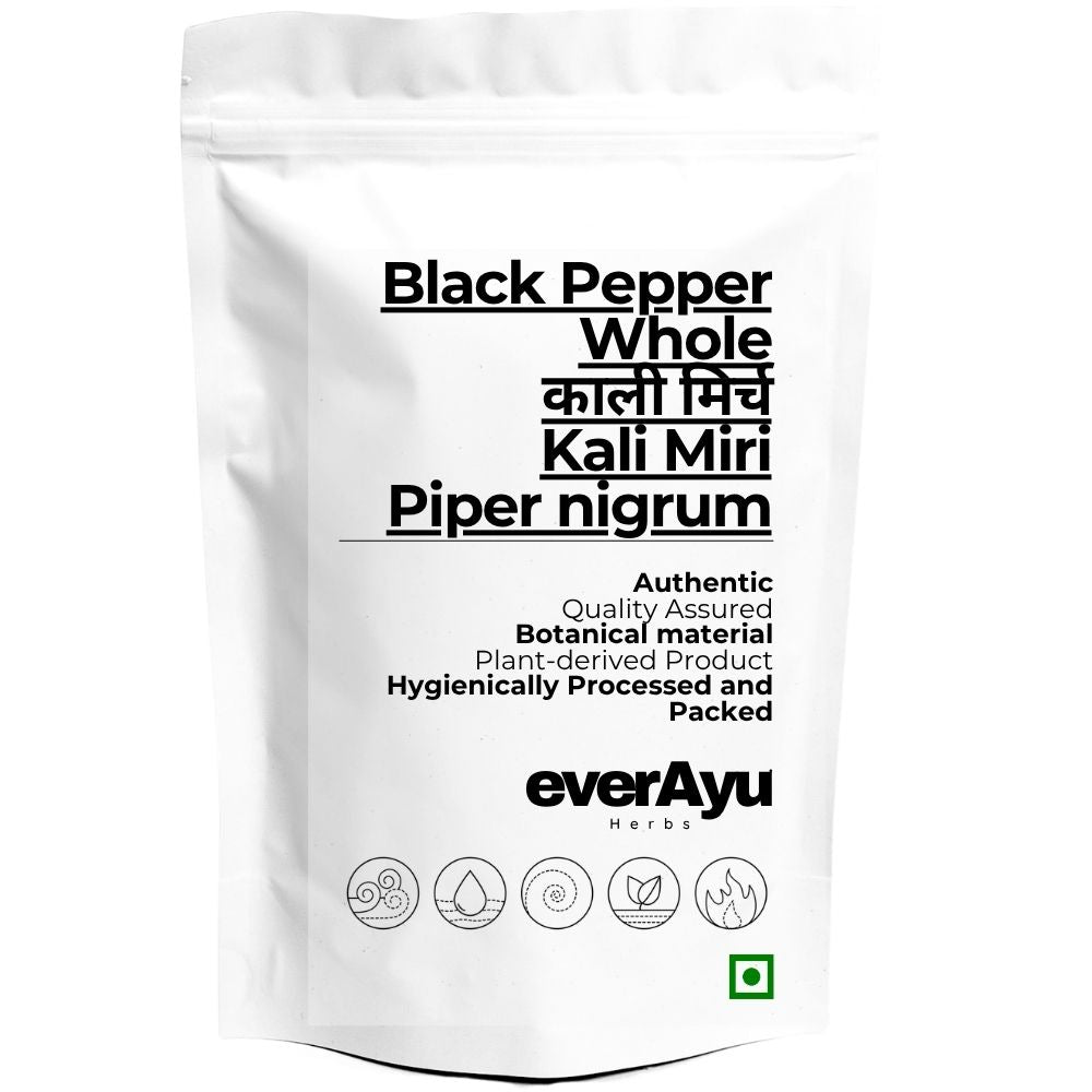 Black Pepper Whole | काली मिर्च | Kali Miri | Piper nigrum | Black Peppercorns | Whole Spice Seeds everAyu