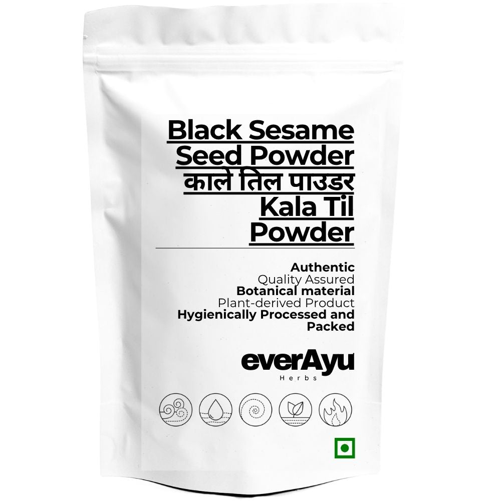 Black Sesame Seed Powder | काले तिल पाउडर | Kala Til Powder | Ellu Powder | Sesamum indicum Powder | Fine Ground Sesame Seed Powder everAyu