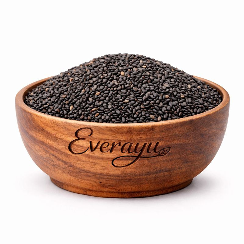 Black Sesame Seeds (Kala Til / Sesamum indicum) – 100 % pure natural Ayurvedic seeds rich in nutrients and traditionally used for strength and vitality.