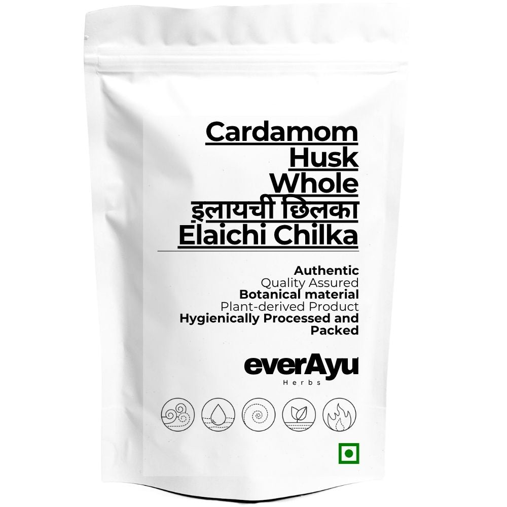 Cardamom Husk Whole | इलायची छिलका | Elaichi Chilka | Green Cardamom Peels | Elettaria cardamomum Husk | 100% Natural Whole Husk everAyu