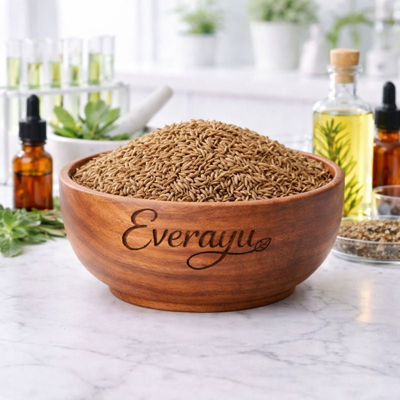 “Cumin Seeds (Cuminum cyminum / Jeera / जीरा) – 100% natural spice, traditionally valued in Ayurveda for digestion, metabolism, and culinary use.”