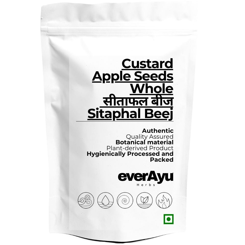 Custard Apple Seeds Whole | सीताफल बीज | Sitaphal Beej | Annona squamosa Seeds | Sharifa Seeds | Whole Botanical Seeds everAyu