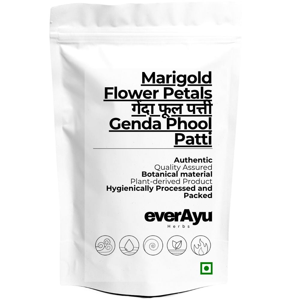 Marigold Flower Petals Whole | गेंदा फूल पत्ती | Genda Phool Patti | Tagetes tenuifolia | Zendu Flower Petals | Dried Marigold Petals | Whole Botanical Flower Petals everAyu