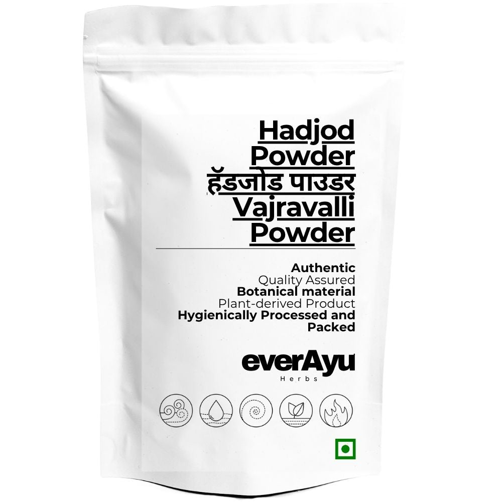 Hadjod Powder | हॅडजोड पाउडर | Hadjora Powder | Vajravalli Powder | Cissus quadrangularis Powder | Fine Herbal Stem Powder everAyu