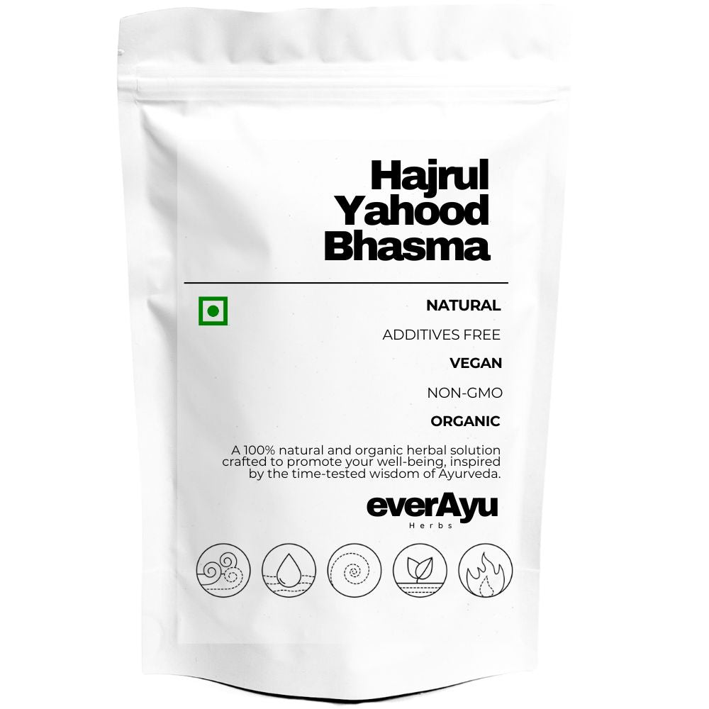 100% pure Hajrul Yahood Bhasma (Sange Yahood) – a traditional Ayurvedic mineral known for its natural cooling and purifying properties.