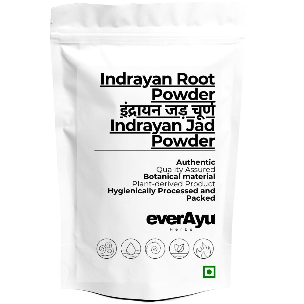 Indrayan Root Powder | इंद्रायन जड़ चूर्ण | Indrayan Jad Powder | Bitter Apple Root Powder | Citrullus colocynthis Root Powder | Fine Botanical Root Powder everAyu