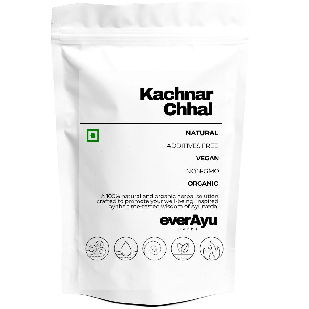 100% pure Kachnar Chhal (Bauhinia variegata) – a traditional Ayurvedic bark valued for its purifying, balancing, and rejuvenating qualities.