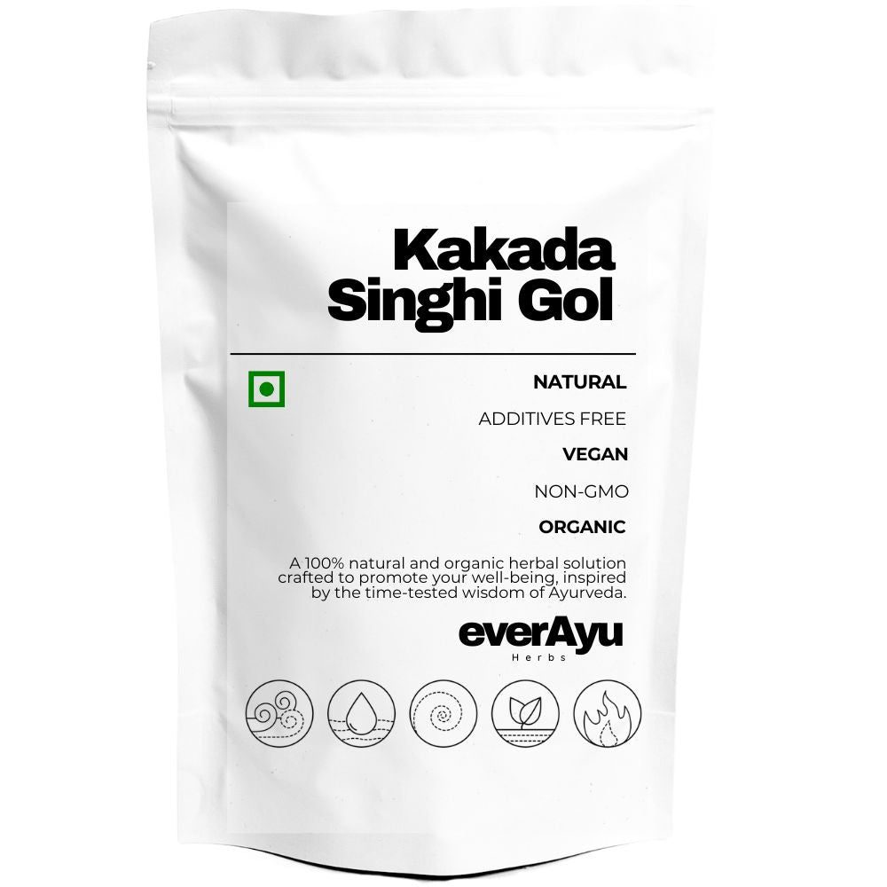 100% pure Kakada Singhi Gol (Pistacia integerrima) – a traditional Ayurvedic aromatic herb valued for its natural cleansing, balancing, and rejuvenating properties.