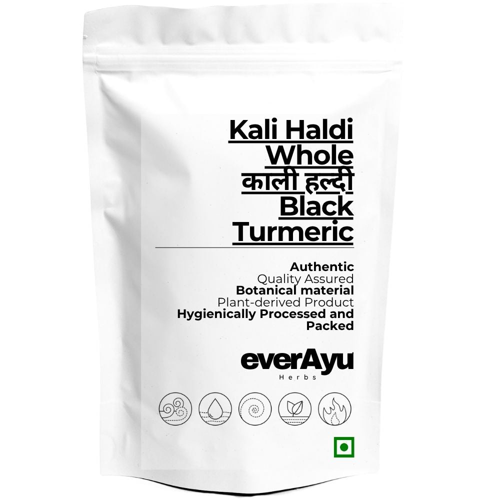 Kali Haldi Whole | काली हल्दी | Black Turmeric Rhizome | Curcuma caesia | Black Haldi | Whole Botanical Rhizome everAyu