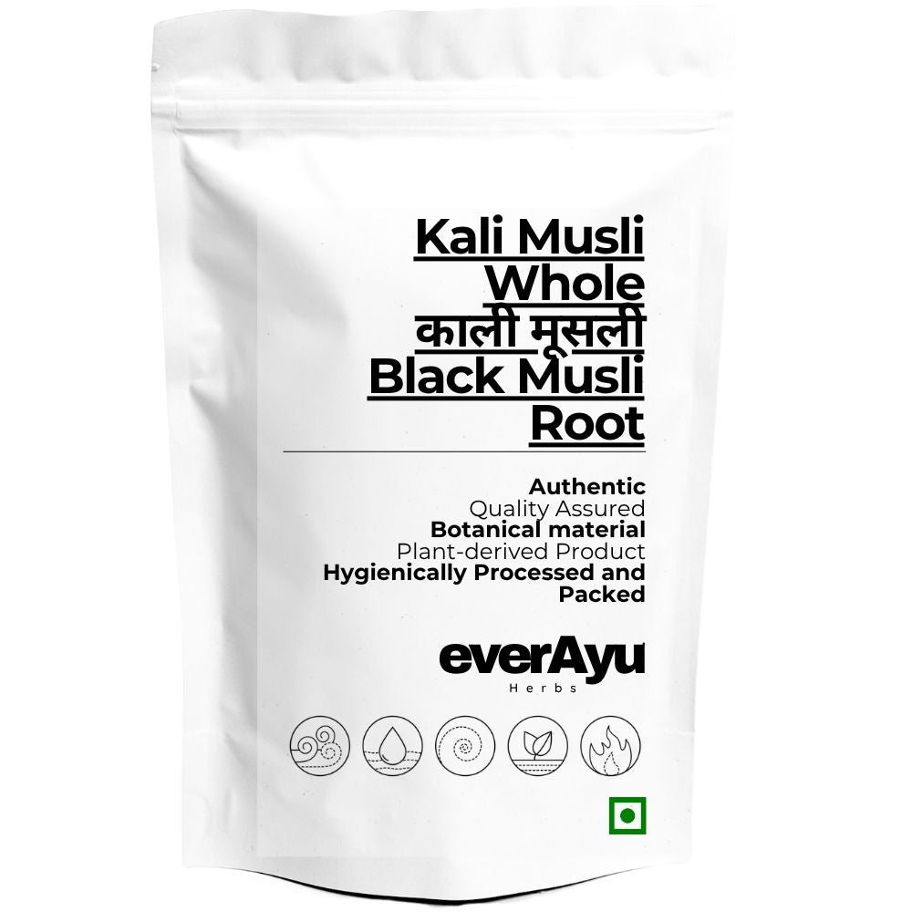 Kali Musli Whole | काली मूसली | Black Musli Root | Curculigo orchioides | Black Musale | Whole Botanical Root everAyu