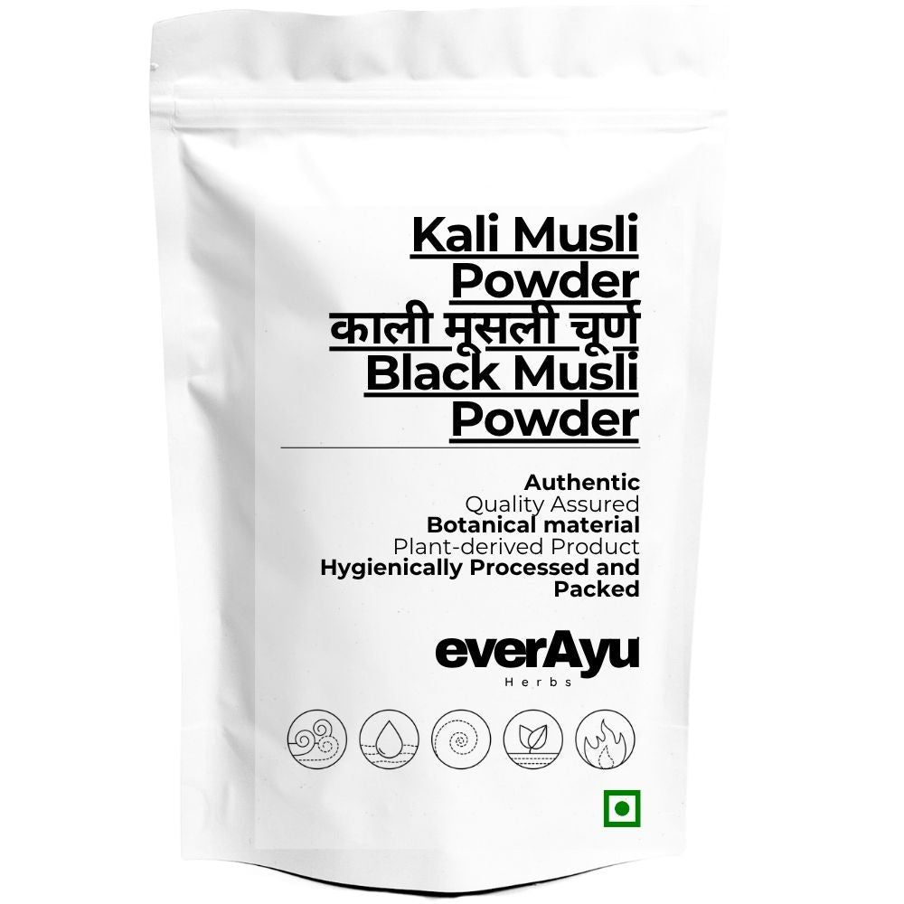 Kali Musli Powder | काली मूसली चूर्ण | Black Musli Powder | Curculigo orchioides Powder | Shyah Musali Powder | Black Musale Powder | Fine Botanical Root Powder everAyu