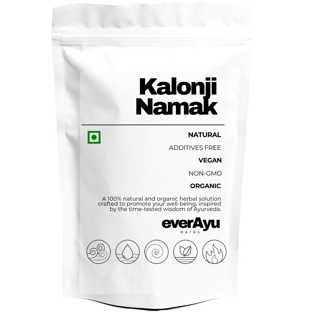 Pure Kalonji Namak (Nigella Sativa / Black Cumin Salt) – Traditional Ayurvedic seasoning blend for digestion, flavor, and balance.