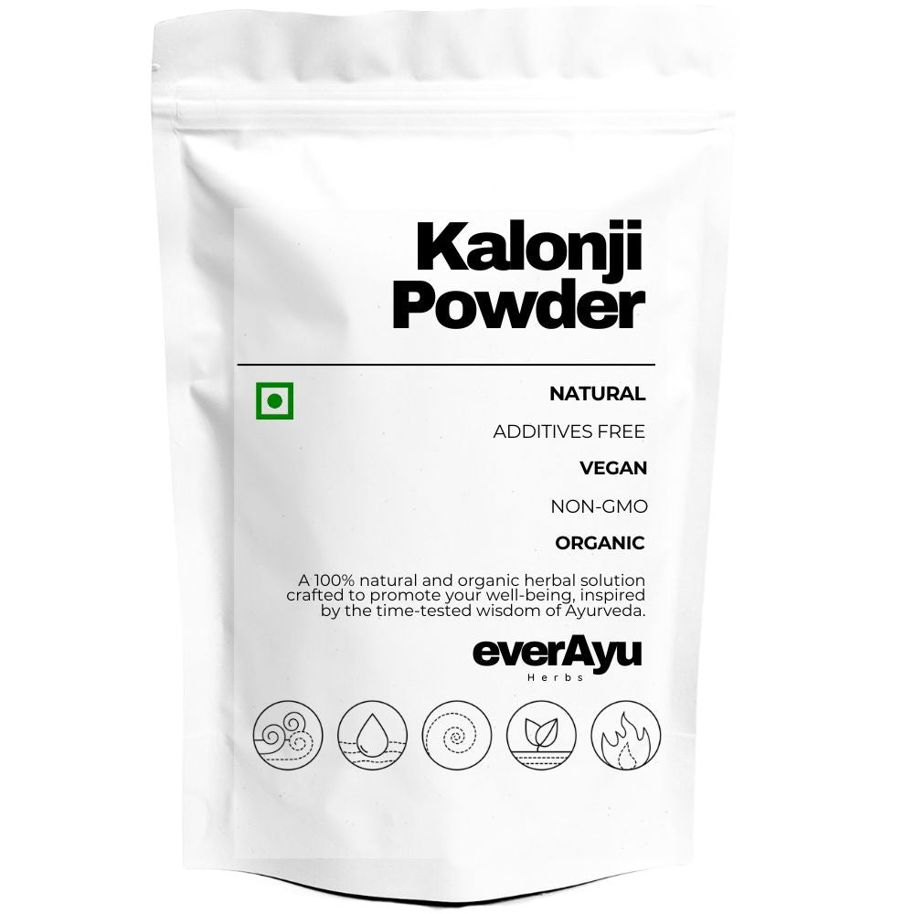 Pure Kalonji Powder (Kalaunji / Nigella Sativa) – traditional Ayurvedic herb powder for natural wellness, digestion, and vitality.