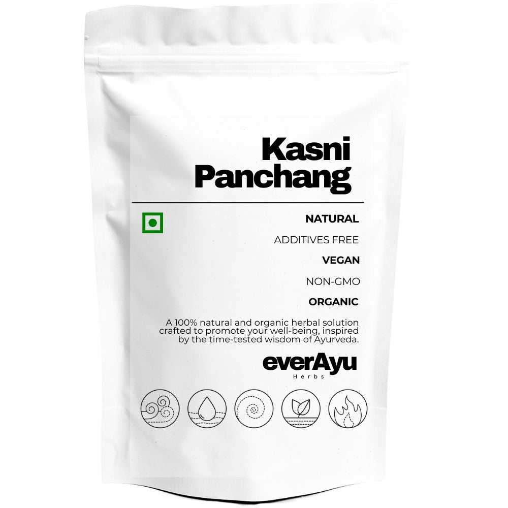 Pure Kasni Panchang (Cichorium intybus) – Traditional Ayurvedic herb used for cooling, detox, and wellness support.