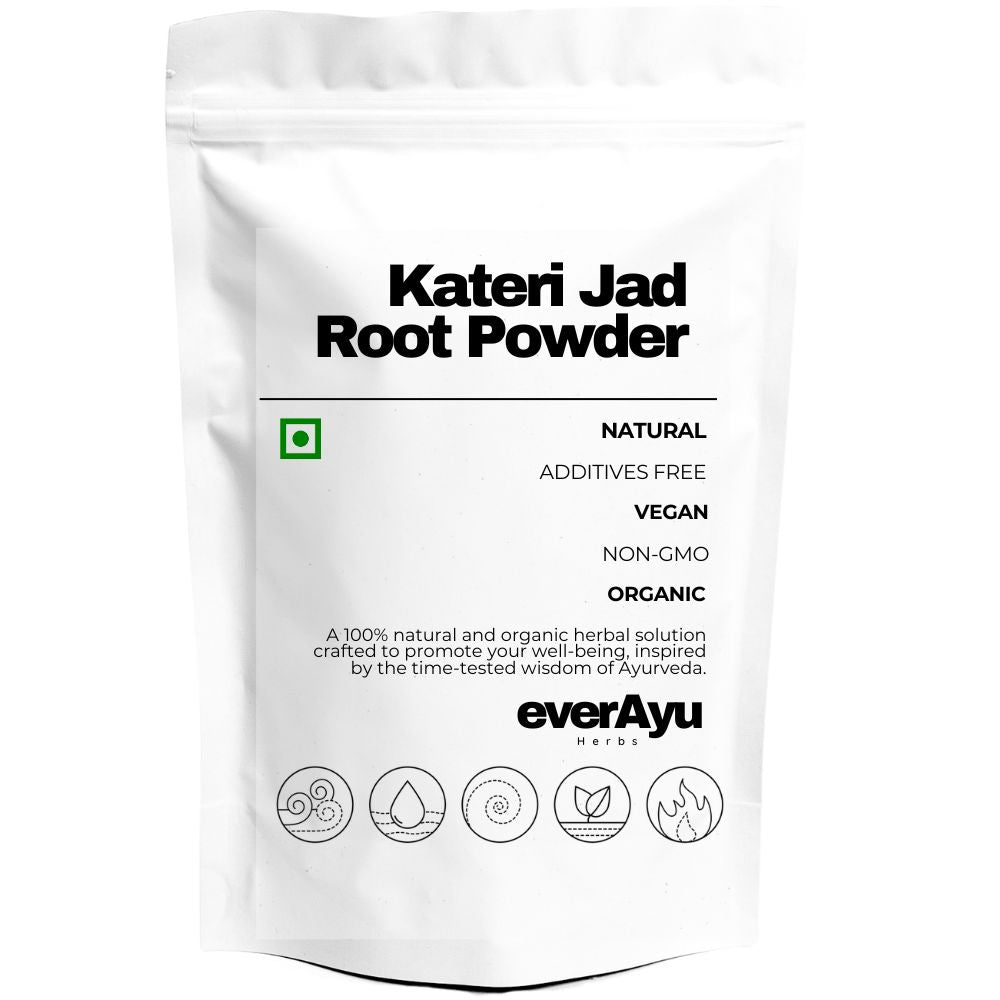 Pure Kateri Root Powder (Solanum xanthocarpum) – Natural Ayurvedic herb used traditionally for detox, vitality, and wellness.