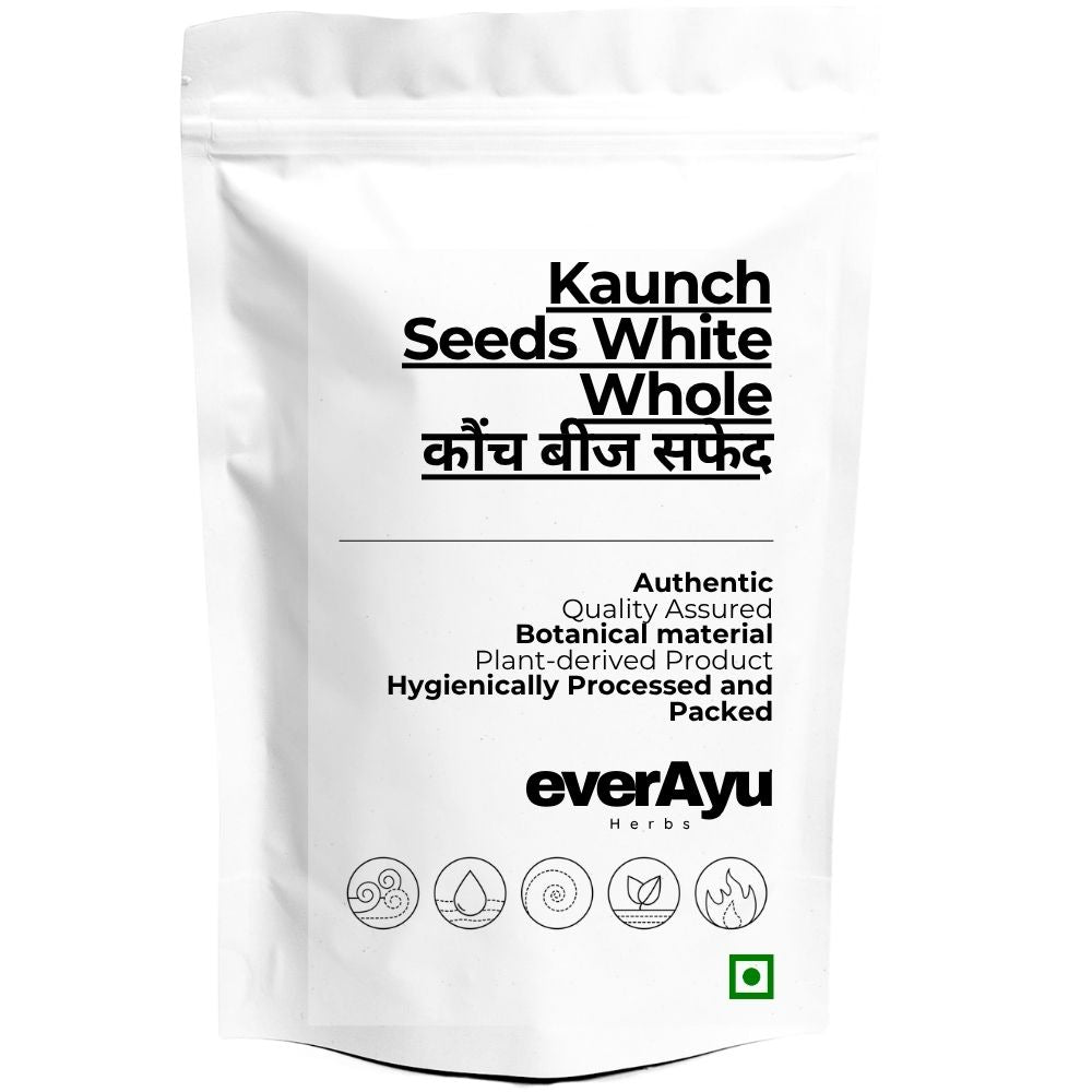 Kaunch Seeds White Whole | कौंच बीज सफेद | Kauch Beej Safed | Mucuna pruriens Seeds | White Kaunch Seeds | Konch Beej | Whole Botanical Seeds everAyu