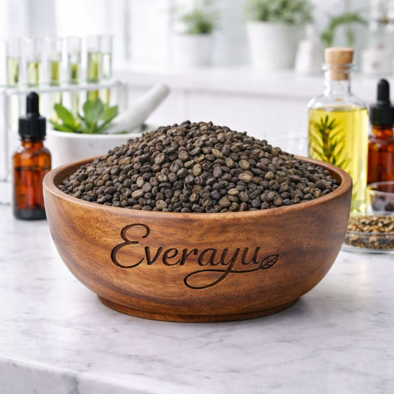 Khareti Seeds (खरेटी बीज), also known as Atibala Beej or Abutilon indicum, are Ayurvedic seeds used for balance and vitality. Other names include Kharaiti (Hindi), Thuthi Vidai (Tamil), and Tutti Beeja (Kannada).