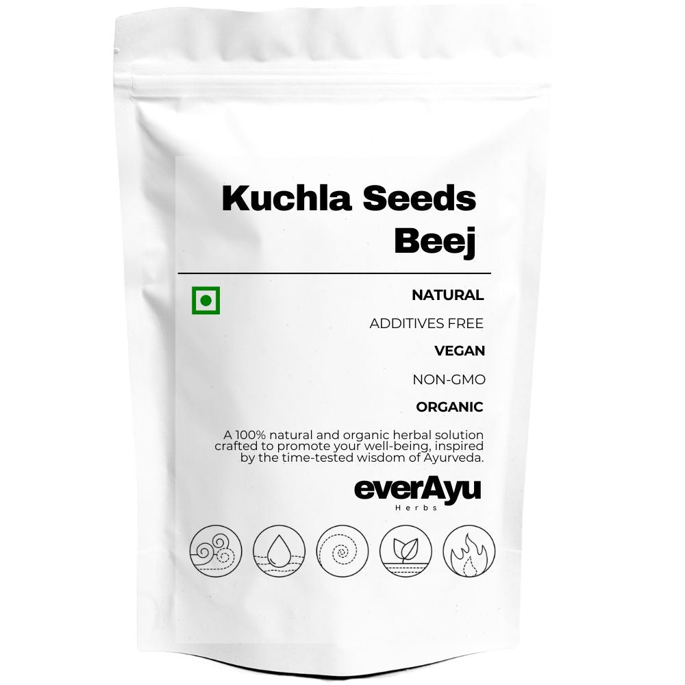 Kuchla Seeds (Strychnos nux-vomica) are potent Ayurvedic seeds known for their traditional uses after purification (Shodhana) for strength and vitality.