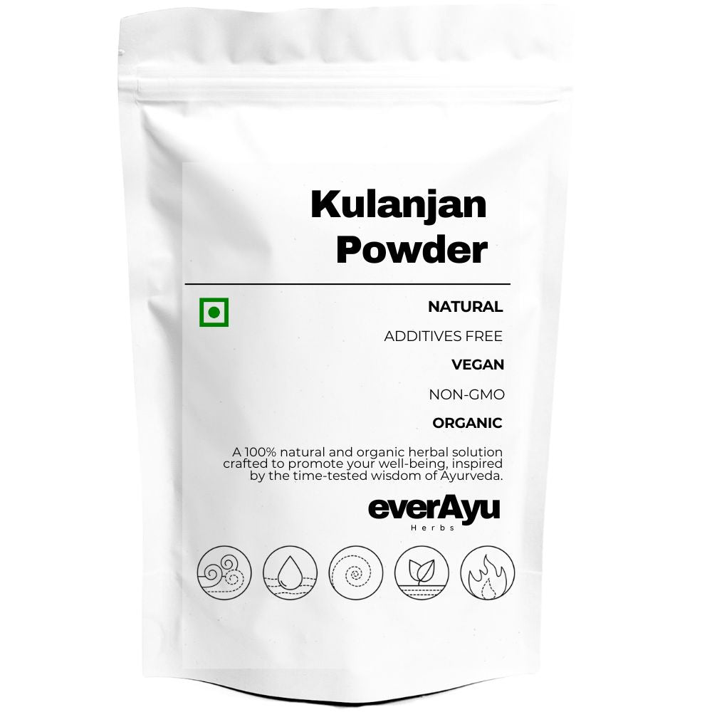 kulanjan powder, alpinia galanga powder, thai ginger powder, paan jadd, paan root powder, kulinjan churna, ayurvedic digestive herb, galangal root powder