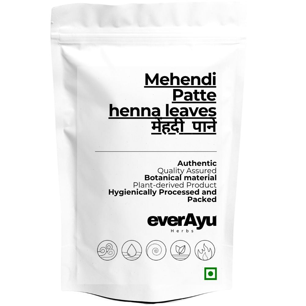 Mehendi Patte Whole | मेंहदी पत्ते | Henna Leaves | Lawsonia inermis Leaves | Mehndi Leaves | Hina Patta | Whole Dried Botanical Leaves everAyu