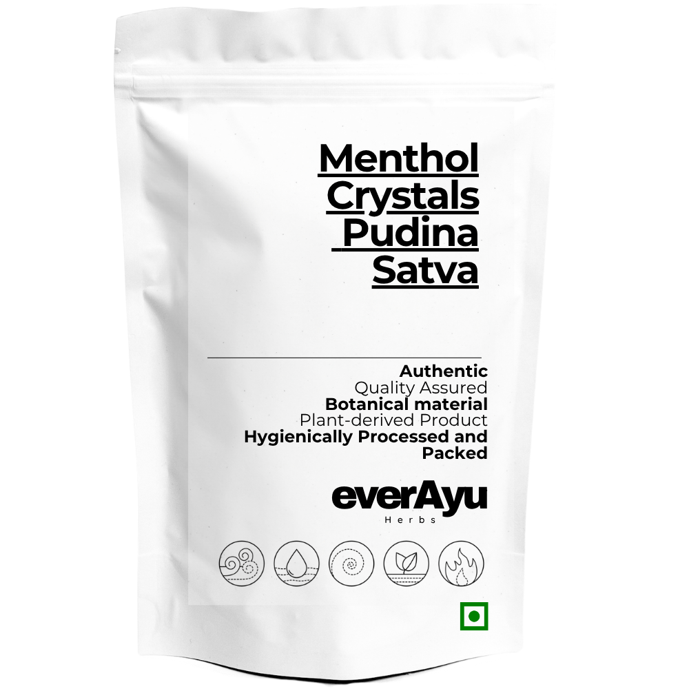 Menthol Crystals Whole | Pudina Satva | पुदीना सत्व | Peppermint Crystals | Mentha arvensis Extract | Pudina Ke Phool | Natural Menthol Crystal everAyu