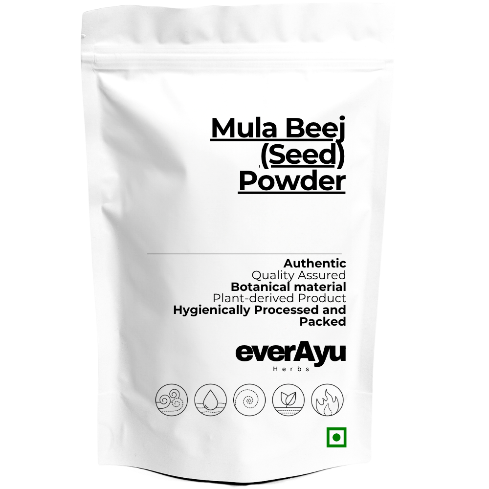 Mula Beej Powder | मूली बीज पाउडर | Mooli Beej Powder | Radish Seed Powder | Raphanus sativus Seed Powder | Edible Mooli Beej | Fine Botanical Seed Powder everAyu