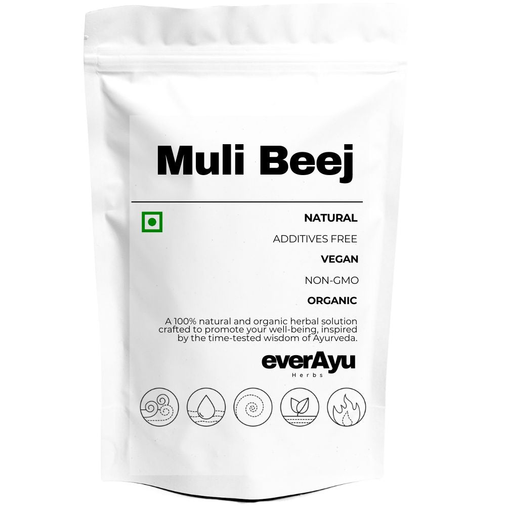 Muli beej, radish seeds, raphanus sativus, beej mooli, edible radish seeds, mula beej powder, ayurvedic herbal seeds, detox seeds