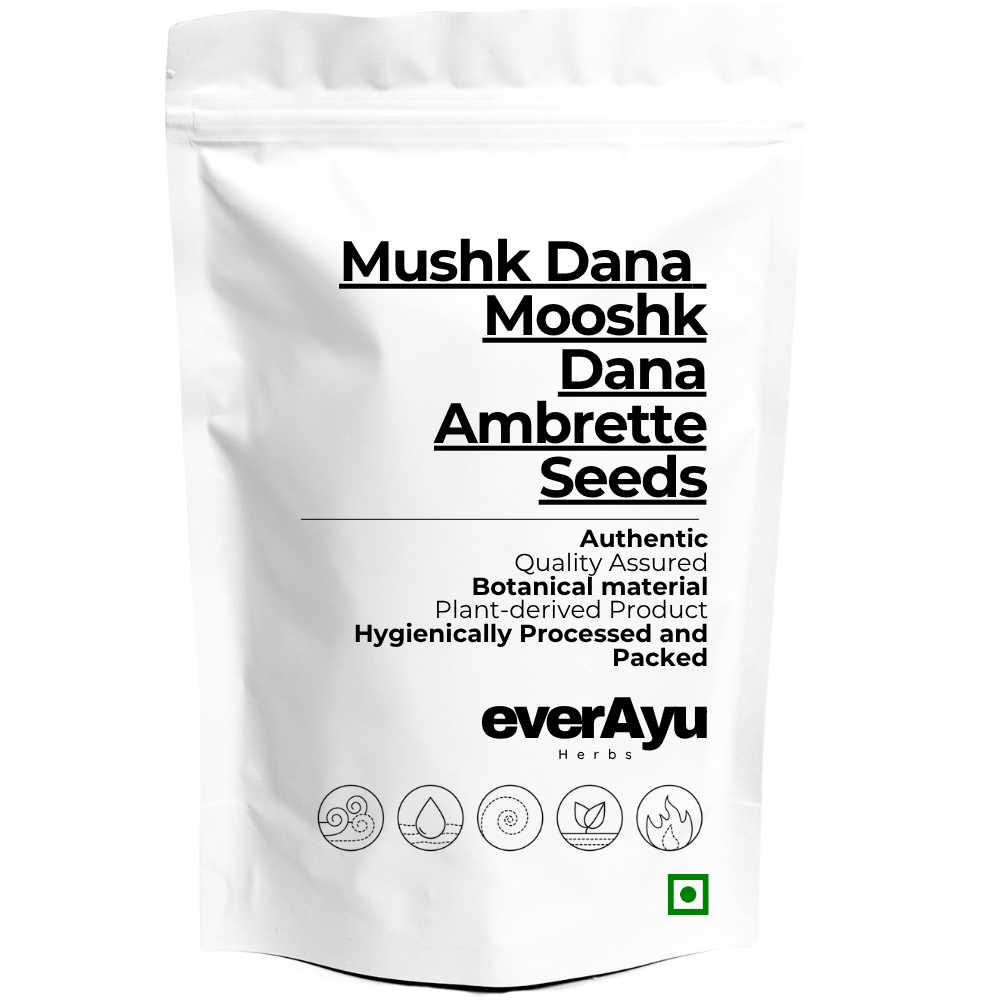Mushk Dana Whole | मुश्क दाना | Mooshk Dana | Ambrette Seeds | Abelmoschus moschatus Seeds | Musk Seed | Whole Botanical Seeds everAyu
