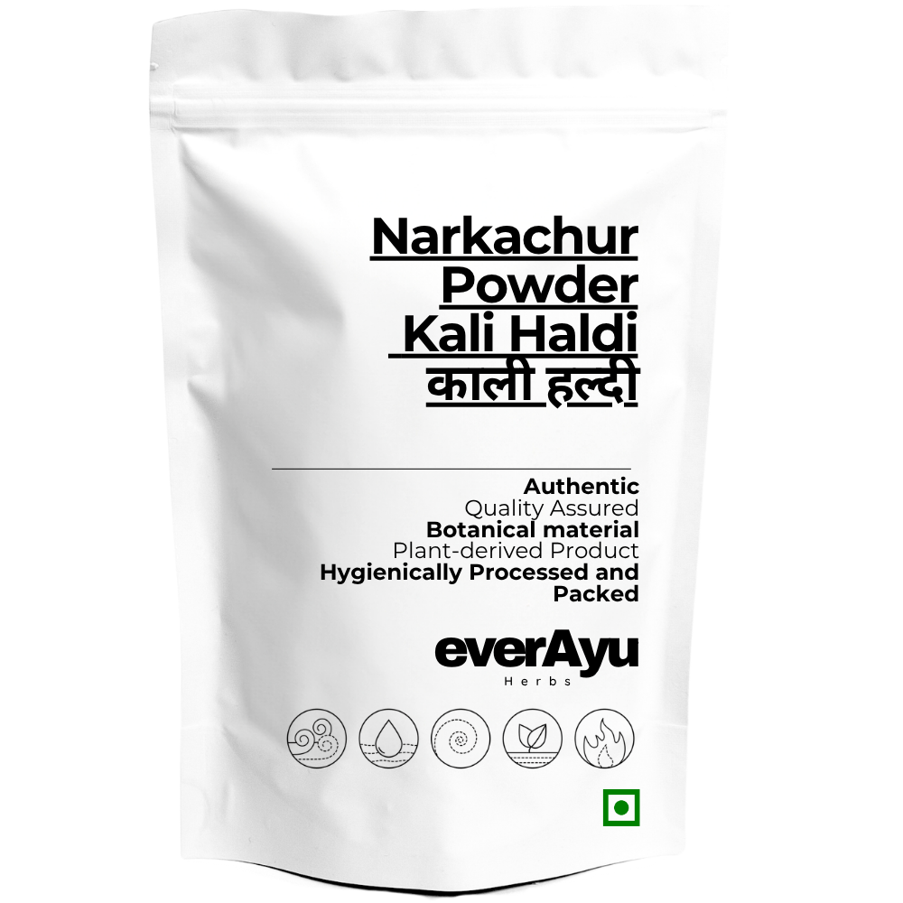 Narkachur Powder | नरकचूर पाउडर | Kali Haldi Powder | Black Turmeric Powder | Curcuma zerumbet Powder | Long Zedoary Powder | Fine Botanical Rhizome Powder everAyu
