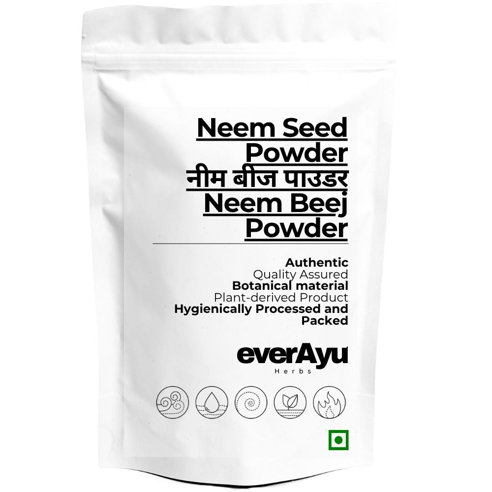 Neem Seed Powder | नीम बीज पाउडर | Neem Beej Powder | Neem Seed Churna | Nimboli Powder | Azadirachta indica Seed Powder | Fine Botanical Seed Powder everAyu