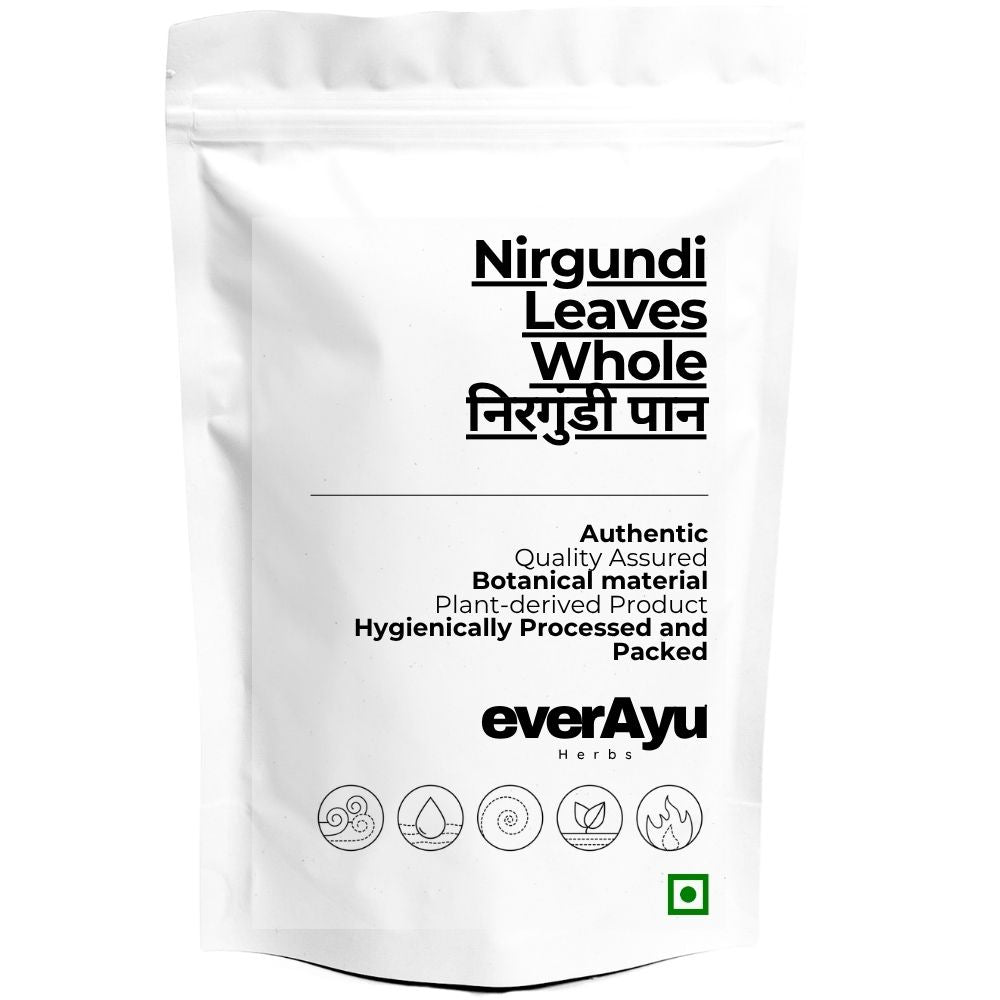 Nirgundi Leaves Whole | निरगुंडी पान | Vitex Negundo Leaves | Sambhalu Leaves | Nigod Pan Leaves | Five Leaved Chaste Tree Leaves | Whole Dried Botanical Leaves everAyu