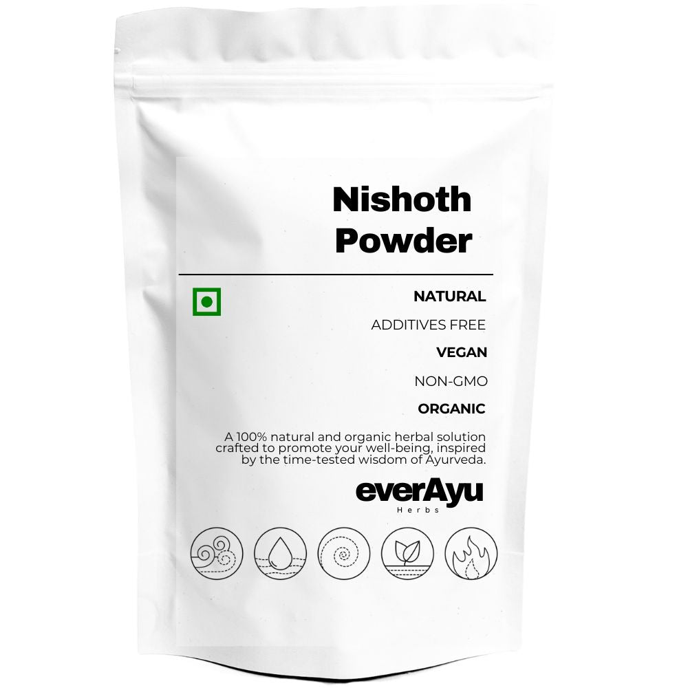 nishoth powder, operculina turpethum, indian jalap root, trivrit churna, ayurvedic herb, nishoth churna, ipomoea turpethum